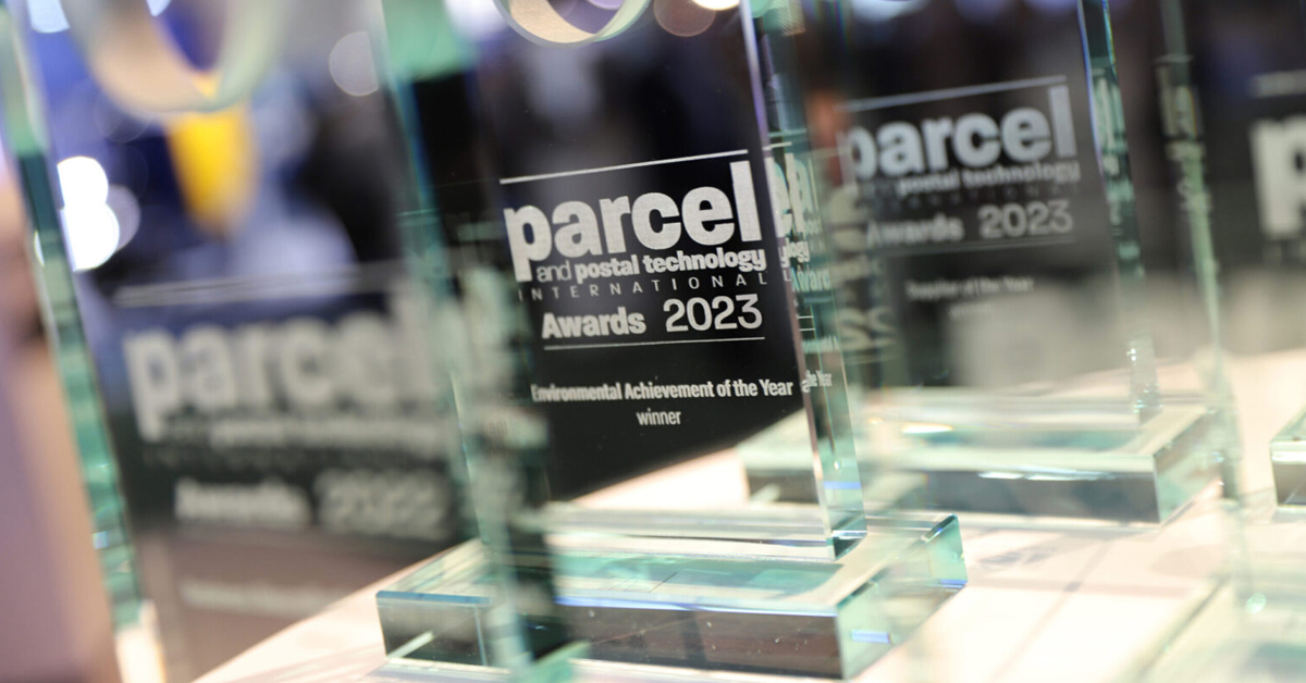 parcel and postal technology award tropy