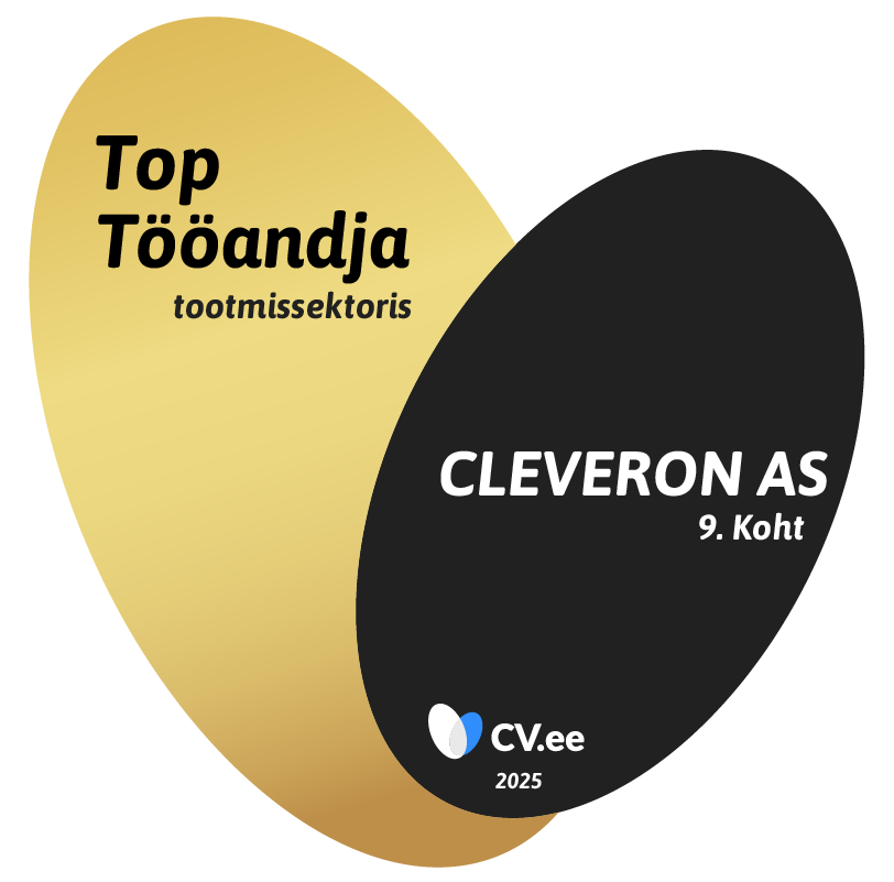 CV.ee auhinna graafika, millel on kaks kattuvat ovaalset kujundit kuldses ja mustas toonis. Kuldses osas on tekst 